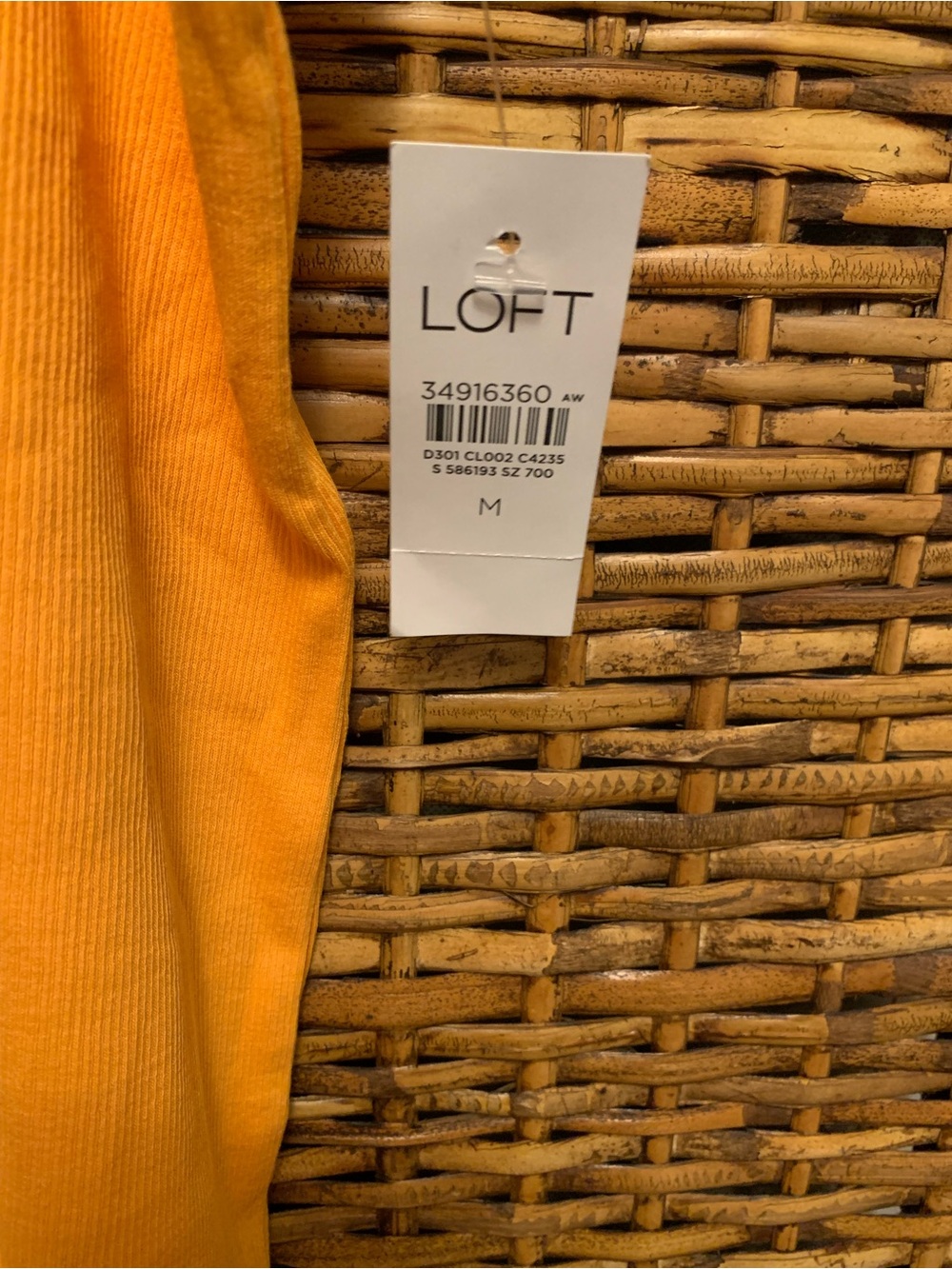 LOFT Bright Orange Ribbed Tank Top - Picture 3 of 3
